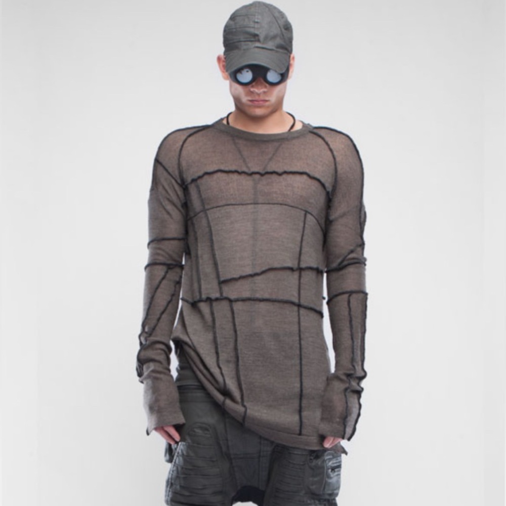 DEMOBAZA Long Sleeve Shirt. 100% Cotton. Brown.